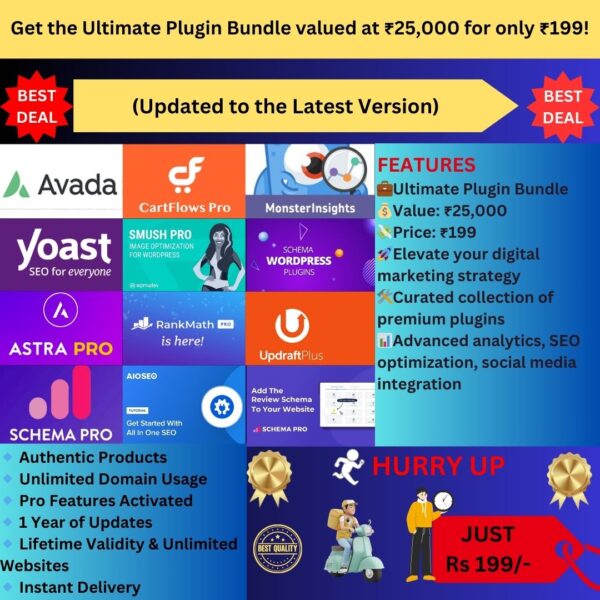 Get the Ultimate Plugin Bundle valued at ₹25,000 for only ₹199!